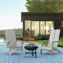 Load image into Gallery viewer, Set of 2 Gray Sawyer Chairs with 22" Round Wood Burning Fire Pit
