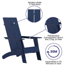 Load image into Gallery viewer, Set of 2 Navy Sawyer Chairs with 22" Round Wood Burning Fire Pit

