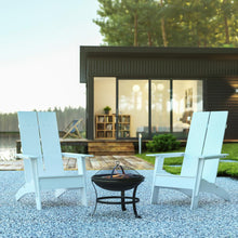 Load image into Gallery viewer, Set of 2 White Sawyer Chairs with 22" Round Wood Burning Fire Pit
