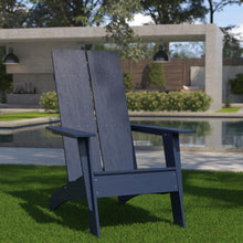 Load image into Gallery viewer, Modern Commercial All-Weather Poly Resin Wood Adirondack Chair in Navy
