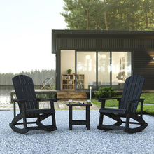 Load image into Gallery viewer, Set of 2 Adirondack Rocking Chairs with Side Table in Black
