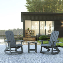 Load image into Gallery viewer, Set of 2 Adirondack Rocking Chairs with Side Table in Gray
