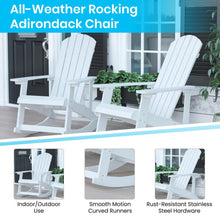 Load image into Gallery viewer, Set of 2 Adirondack Rocking Chairs with Side Table in White
