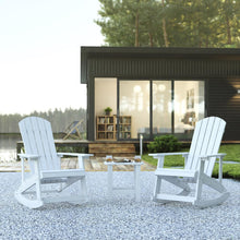Load image into Gallery viewer, Set of 2 Adirondack Rocking Chairs with Side Table in White
