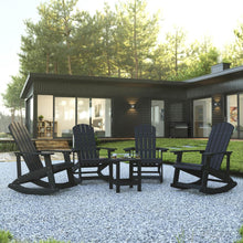 Load image into Gallery viewer, Set of 4 Adirondack Rocking Chairs with Side Table in Black
