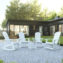 Load image into Gallery viewer, Set of 4 Adirondack Rocking Chairs with Side Table in White
