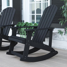 Load image into Gallery viewer, Adirondack Rocking Chair with Rust Resistant Stainless Steel Hardware in Black
