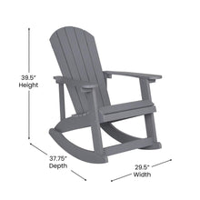 Load image into Gallery viewer, Adirondack Rocking Chair with Rust Resistant Stainless Steel Hardware in Gray
