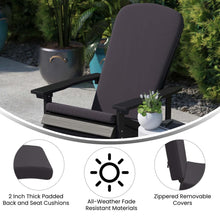 Load image into Gallery viewer, Set of 2 All Weather High Back Adirondack Chair Cushions - Gray
