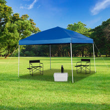 Load image into Gallery viewer, 10&#39;x10&#39; Blue Outdoor Pop Up Event Slanted Leg Canopy Tent with Carry Bag
