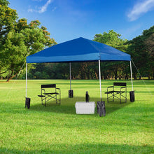 Load image into Gallery viewer, 10&#39;x10&#39; Blue Event Straight Leg Canopy Tent with Sandbags and Wheeled Case
