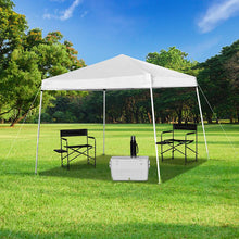 Load image into Gallery viewer, 8'x8' White Outdoor Pop Up Event Slanted Leg Canopy Tent with Carry Bag
