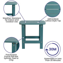 Load image into Gallery viewer, All-Weather Poly Resin Wood Adirondack Side Table in Sea Foam
