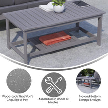 Load image into Gallery viewer, Two Tiered Adirondack Slatted Coffee Conversation Table in Gray
