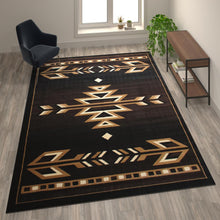 Load image into Gallery viewer, Southwestern 8' x 10' Brown Area Rug - Olefin Accent Rug with Jute Backing
