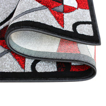 Load image into Gallery viewer, 3' x 10' Red Geometric Abstract Area Rug - Olefin Rug
