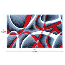 Load image into Gallery viewer, 2' x 3' Red Abstract Area Rug - Olefin Rug - Entryway, Living Room or Bedroom
