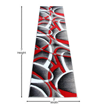 Load image into Gallery viewer, 2' x 7' Red Abstract Area Rug - Olefin Rug - Entryway, Living Room or Bedroom
