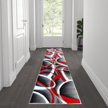 Load image into Gallery viewer, 2' x 7' Red Abstract Area Rug - Olefin Rug - Entryway, Living Room or Bedroom

