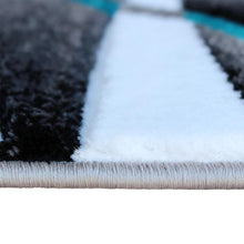Load image into Gallery viewer, 2' x 7' Turquoise Abstract Area Rug - Olefin Rug
