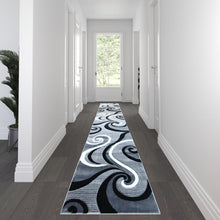 Load image into Gallery viewer, 3' x 16' Gray Abstract Area Rug - Olefin Rug - Hallway, Entryway, or Bedroom
