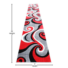 Load image into Gallery viewer, 3' x 16' Red Abstract Area Rug - Olefin Rug - Hallway, Entryway, or Bedroom
