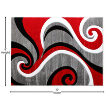 Load image into Gallery viewer, 8' x 10' Red Abstract Area Rug - Olefin Rug - Hallway, Entryway, or Bedroom

