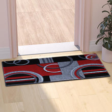 Load image into Gallery viewer, 2' x 3' Red Geometric Abstract Area Rug - Olefin Rug
