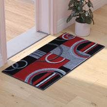 Load image into Gallery viewer, 2' x 3' Red Geometric Abstract Area Rug - Olefin Rug
