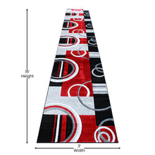 Load image into Gallery viewer, 3' x 16' Red Abstract Area Rug - Olefin Rug - Entryway, Living Room, or Bedroom
