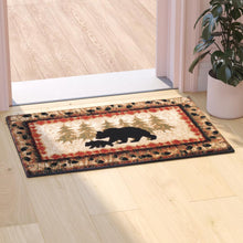 Load image into Gallery viewer, 2' x 3' Rustic Lodge Wandering Black Bear and Cub Area Rug with Jute Backing
