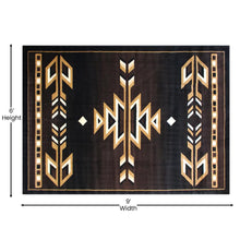 Load image into Gallery viewer, Southwestern 6' x 9' Brown Area Rug - Olefin Accent Rug with Jute Backing
