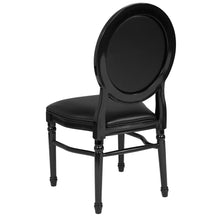Load image into Gallery viewer, King Louis Chair with Tufted Back, Black Vinyl Seat and Black Frame
