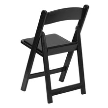 Load image into Gallery viewer, HERCULES Series 1000 lb. Capacity Black Resin Folding Chair with Black Vinyl Padded Seat
