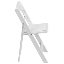 Load image into Gallery viewer, Kids White Resin Folding Chair with White Vinyl Padded Seat
