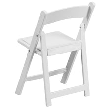 Load image into Gallery viewer, Kids White Resin Folding Chair with White Vinyl Padded Seat
