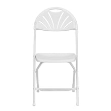 Load image into Gallery viewer, 650 lb. Capacity White Plastic Fan Back Folding Chair

