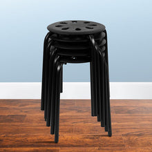 Load image into Gallery viewer, lastic Nesting Stack Stools, 17.5"Height, Black (5 Pack)
