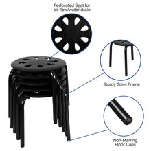 Load image into Gallery viewer, Plastic Nesting Stack Stools, 11.5"Height, Black (5 Pack)
