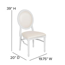 Load image into Gallery viewer, 900 lb. Capacity King Louis Chair with White Vinyl Back and Seat and White Frame
