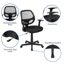 Load image into Gallery viewer, Fundamentals Mid-Back Black Mesh Swivel Ergonomic Task Office Chair with Arms
