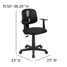 Load image into Gallery viewer, Mid-Back Black Mesh Swivel Task Office Chair with Pivot Back and Arms
