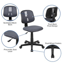 Load image into Gallery viewer, Fundamentals Mid-Back Gray Mesh Swivel Task Office Chair with Pivot Back
