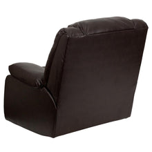Load image into Gallery viewer, Plush Brown LeatherSoft Lever Rocker Recliner with Padded Arms
