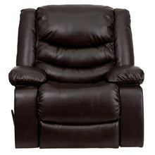 Load image into Gallery viewer, Plush Brown LeatherSoft Lever Rocker Recliner with Padded Arms
