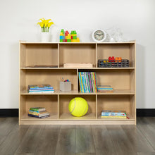 Load image into Gallery viewer, Wooden 8 Section School Classroom Storage Cabinet - 36"H (Natural)
