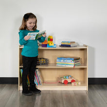 Load image into Gallery viewer, Wooden 2 Section School Classroom Storage Cabinet - 24"H x 36"L (Natural)
