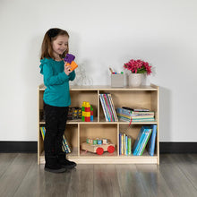 Load image into Gallery viewer, Wooden 5 Section School Classroom Storage Cabinet - 24"H x 36"L (Natural)
