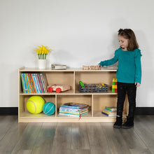 Load image into Gallery viewer, Wooden 5 Section School Classroom Storage Cabinet - 24"H x 48"L (Natural)
