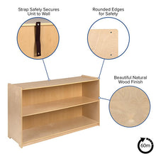 Load image into Gallery viewer, Wooden 2 Section School Classroom Storage Cabinet - 30"H x 48"L (Natural)
